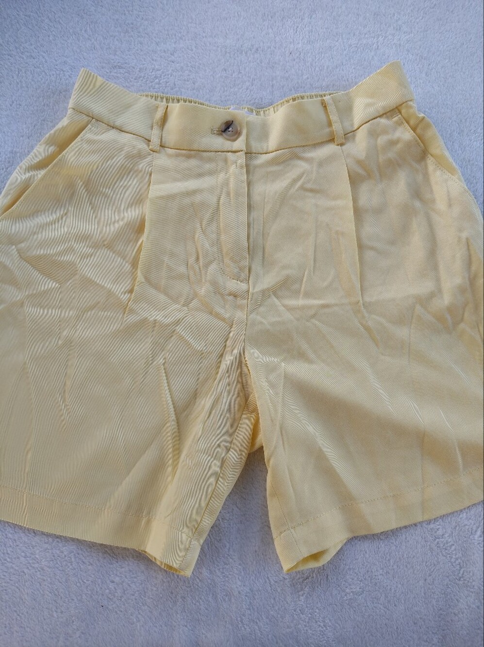 LOFT Pale Yellow High-Rise Bermuda Shorts